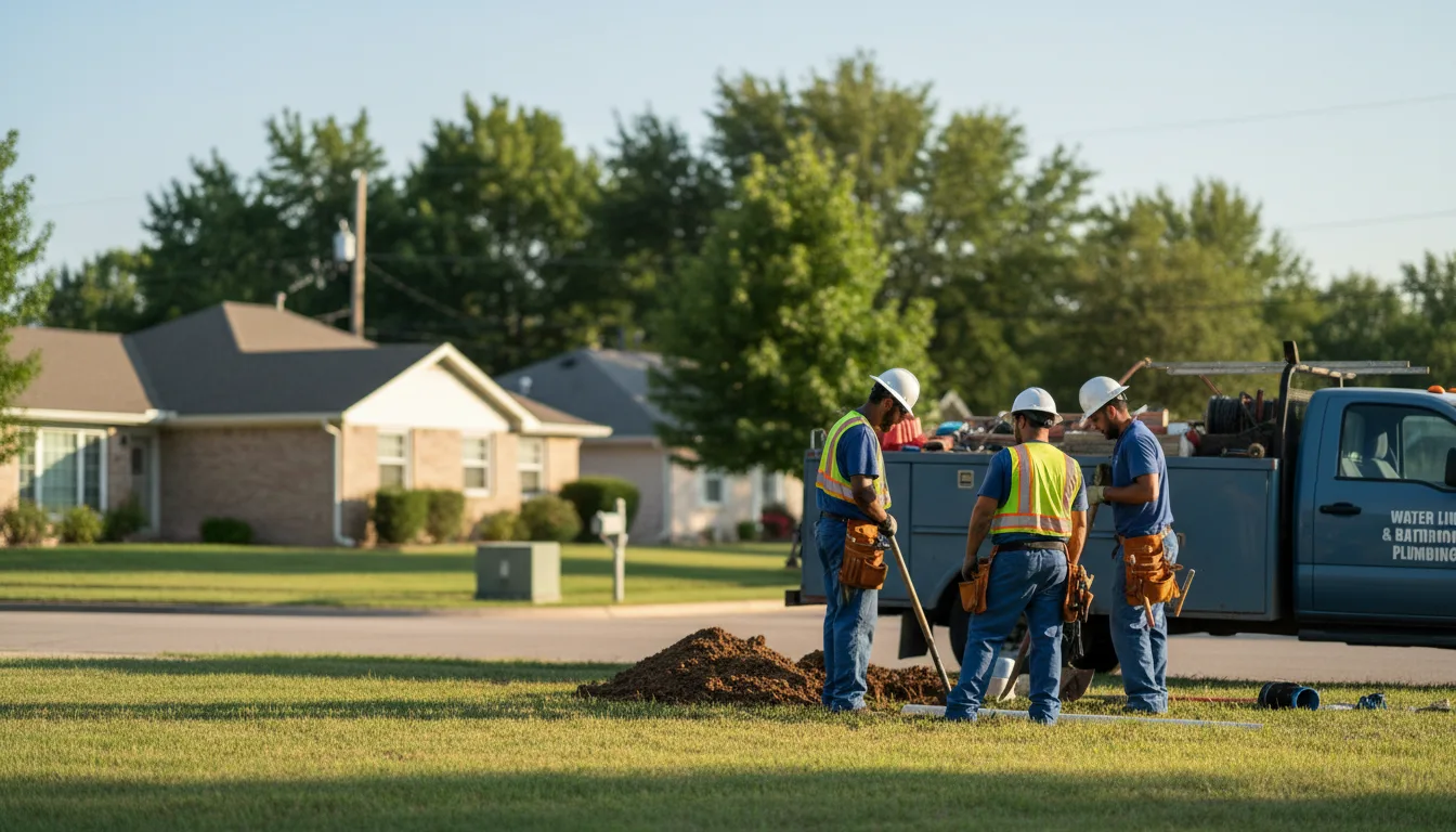 Residential water line and bathroom plumbing service in Valencia, PA